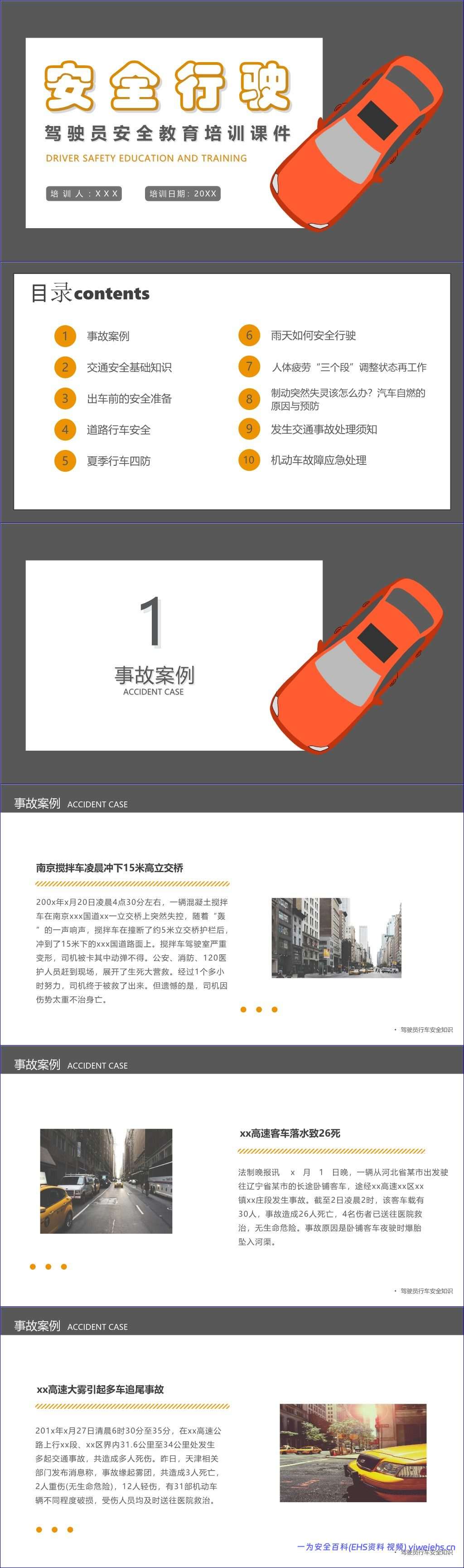 【PPT】驾驶员安全教育培训—夏天雨季防事故