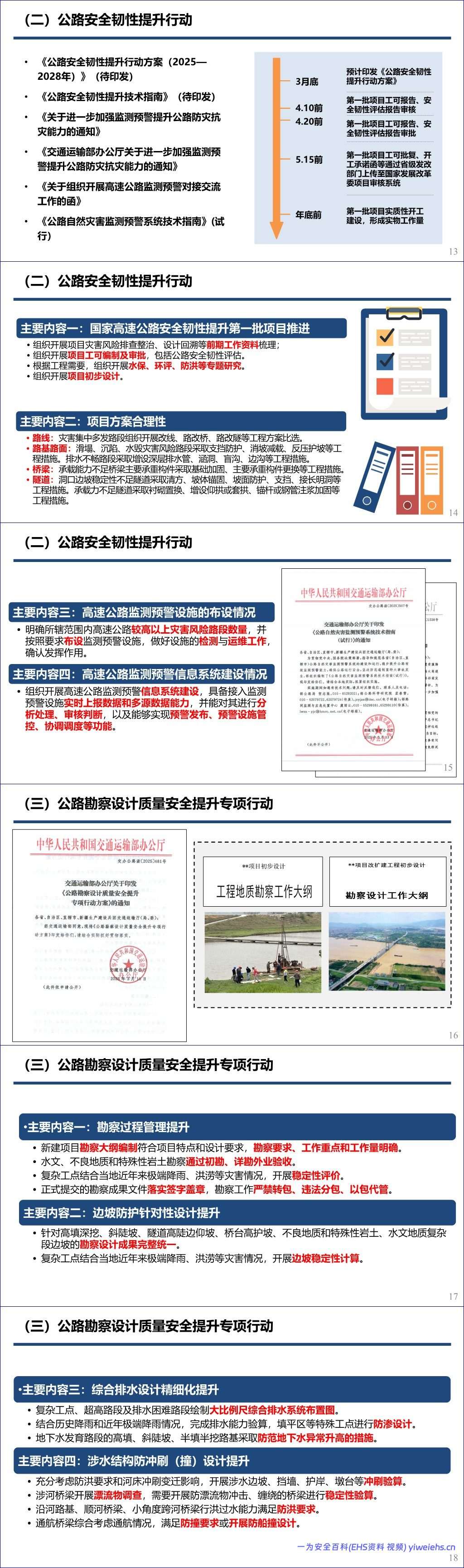 【PPT】公路运营领域重大风险隐患自查排查-19页