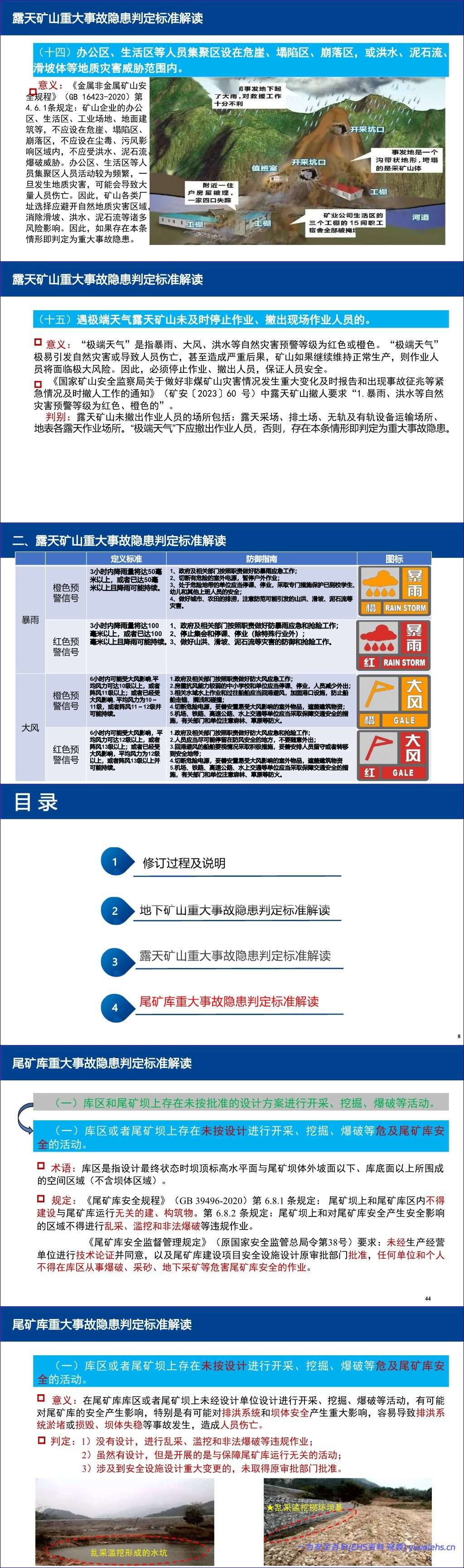 【PPT】金属非金属地下矿山、露天矿山及尾矿库重大事故隐患判定标准解读-196页