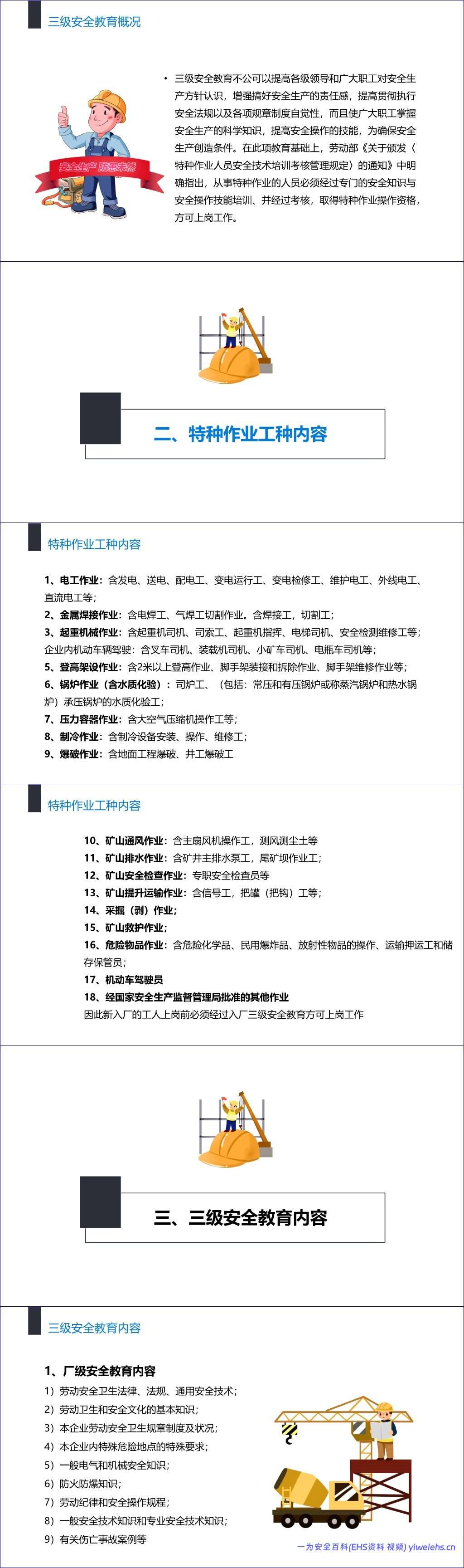 【PPT】新工人入职三级安全教育培训教材丨37页