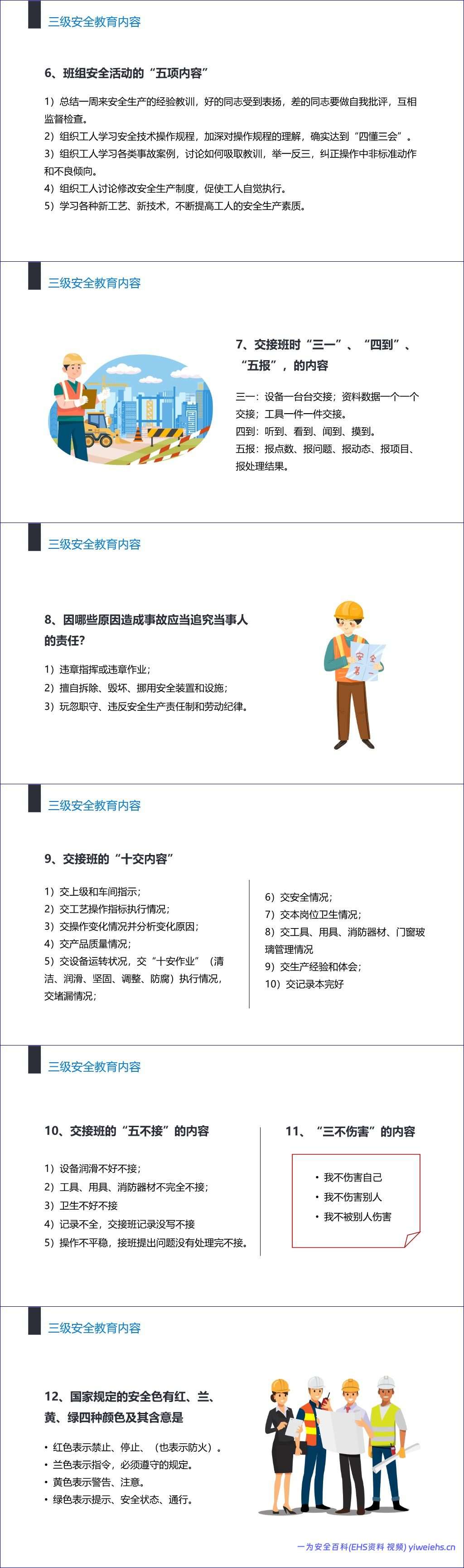【PPT】新工人入职三级安全教育培训教材丨37页