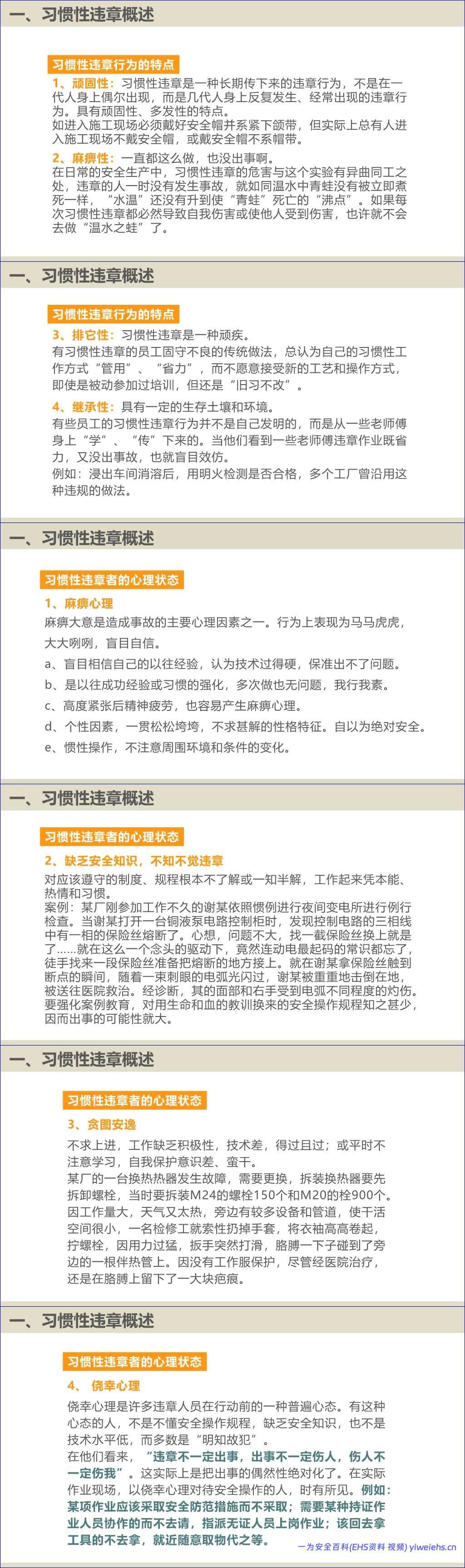 【PPT】习惯性违章培训
