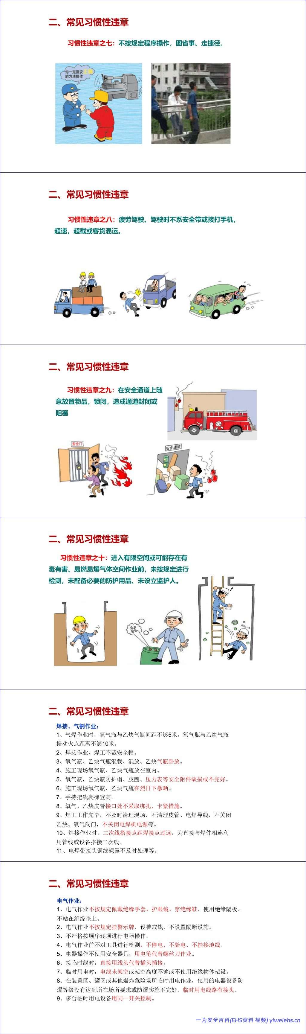 【PPT】习惯性违章培训课件