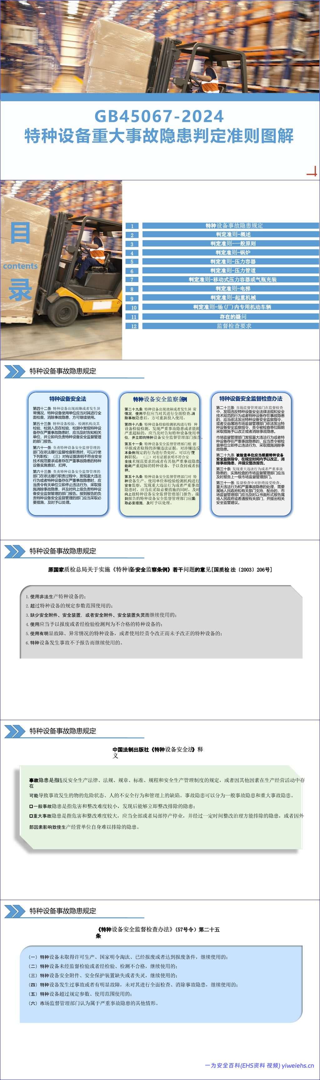 【PPT】特种设备重大事故隐患判定准则解读 GB45067-2024