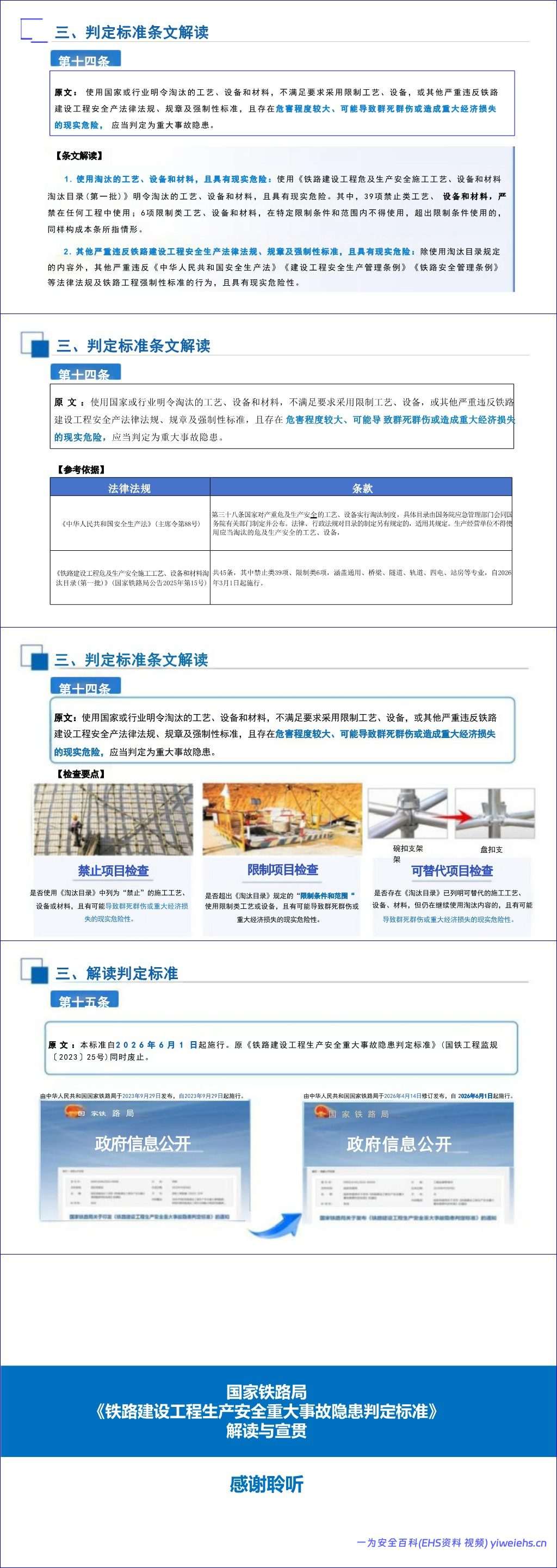 【PPT】国家铁路局《铁路建设工程生产安全重大事故隐患判定标准》解读与宣贯179页