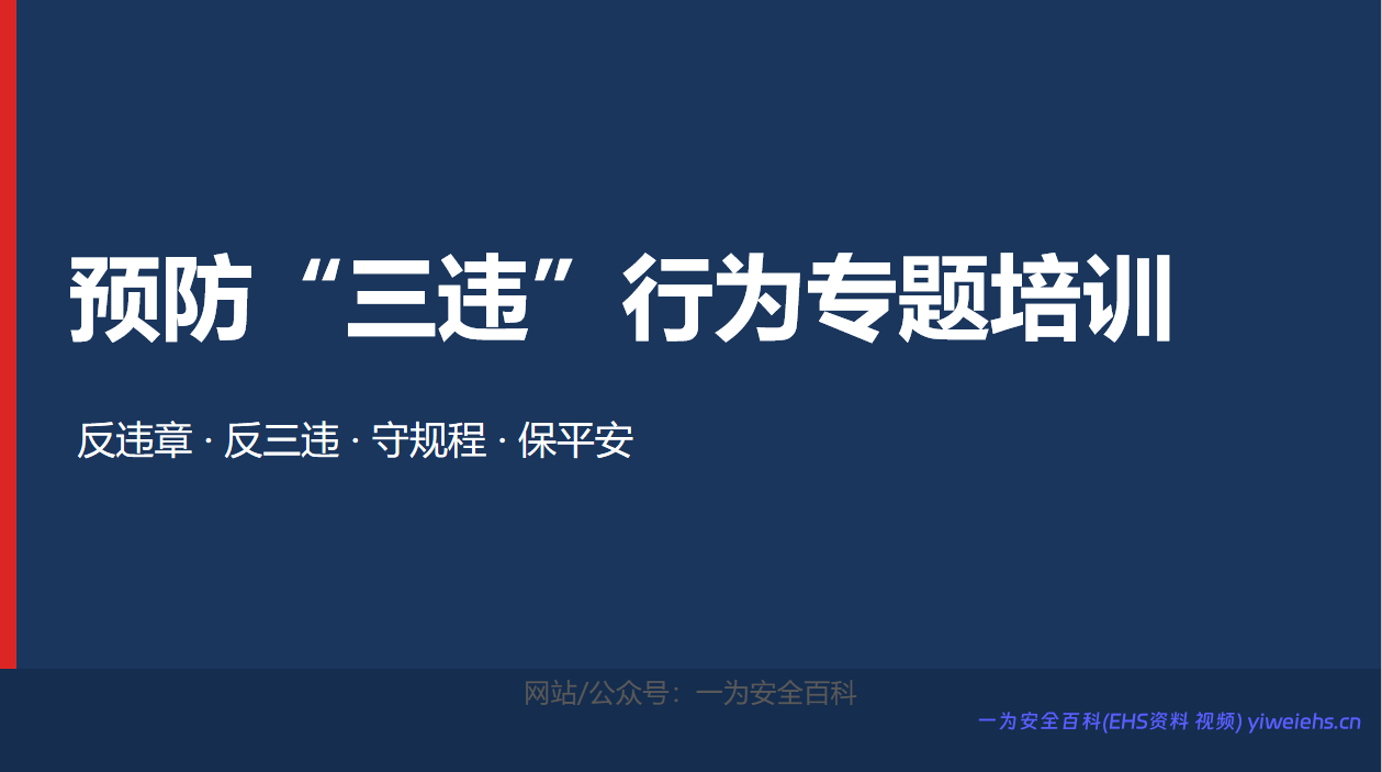 【PPT】企业预防三违行为主题培训-38页