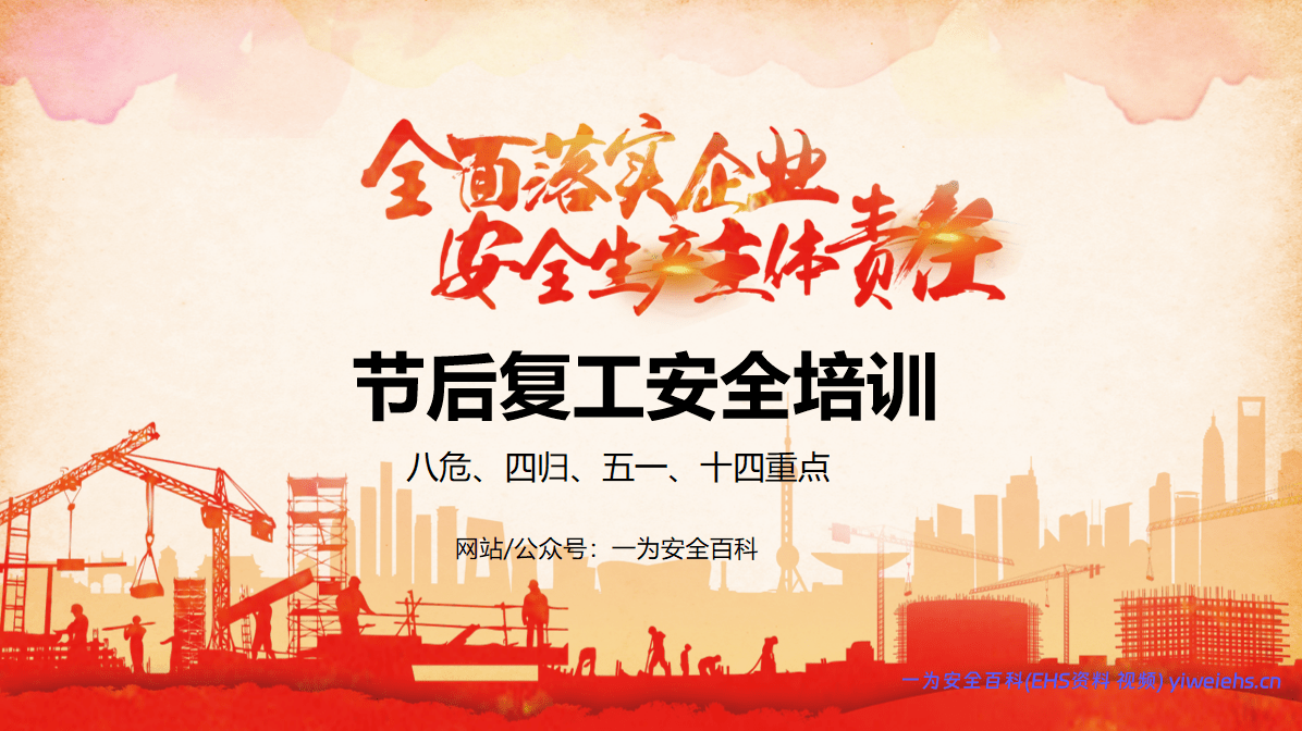 【PPT】国庆节后复工复产：八危、四归、五一、十四重点 – 36页