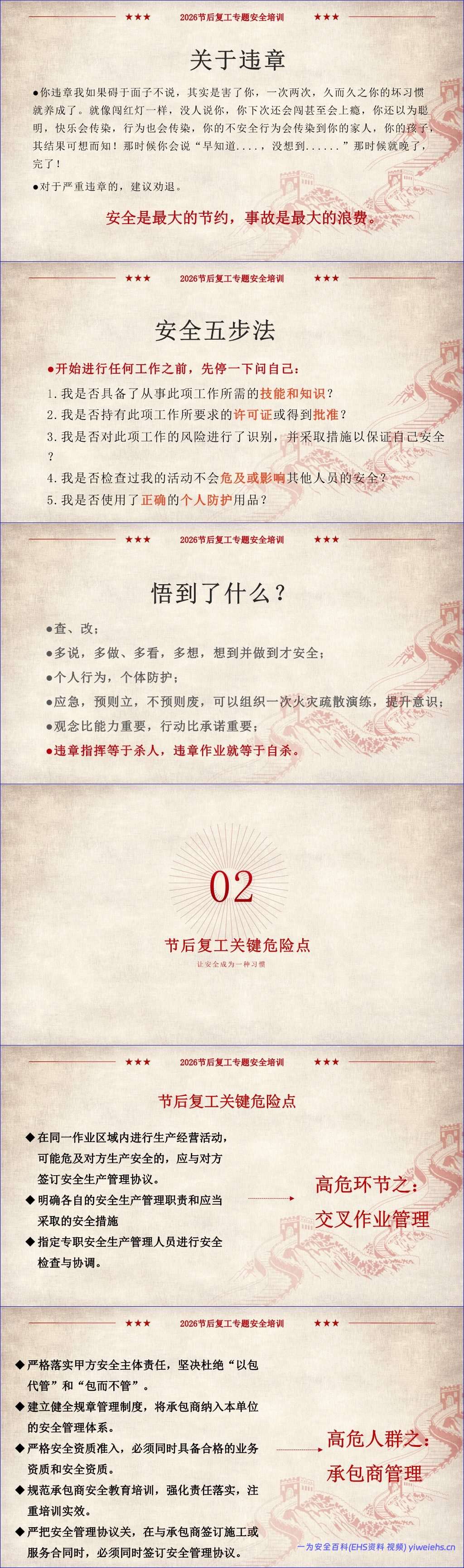 【PPT】2026最全版节后复工收心安全教育培训-125页