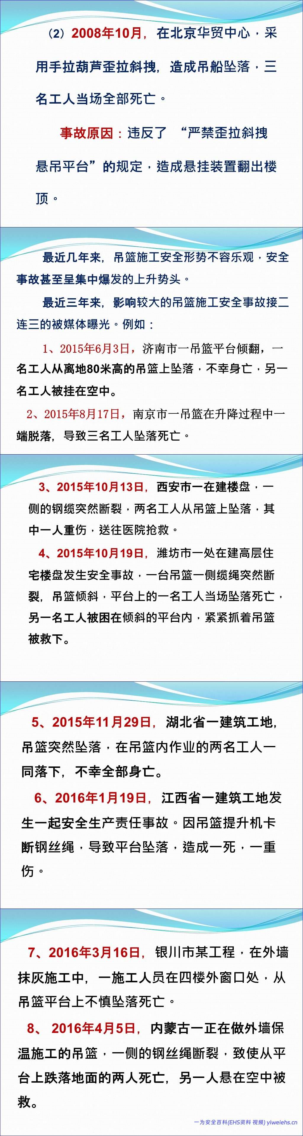 【PPT】高处作业吊篮安全管理标准解读及案例分析,规范总结 – 121页