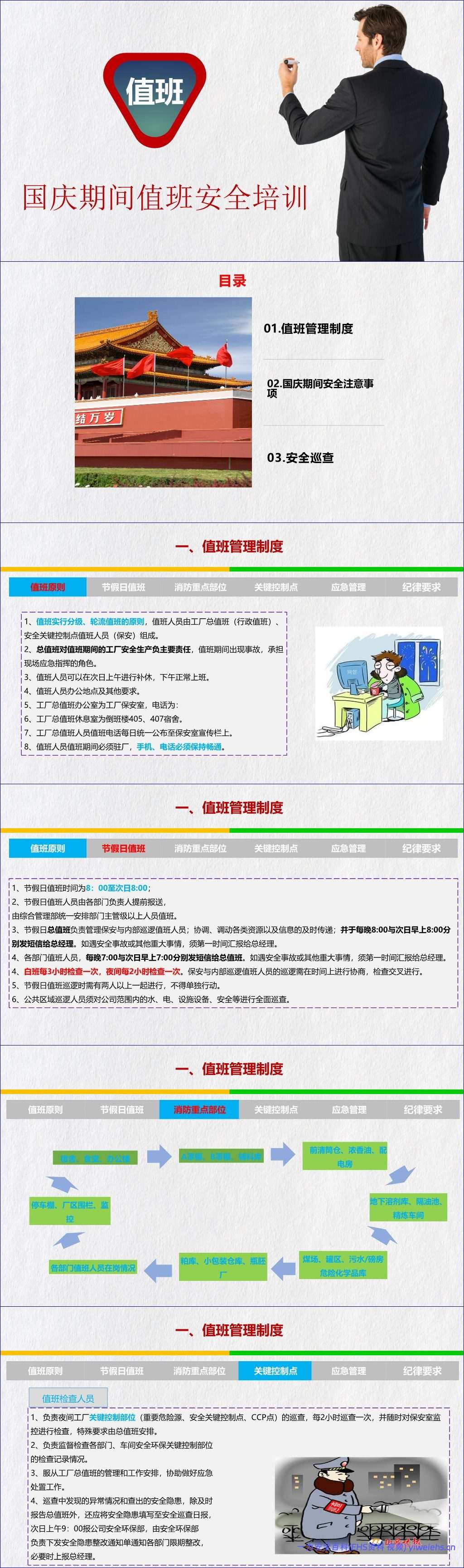 【PPT】国庆期间值班安全培训